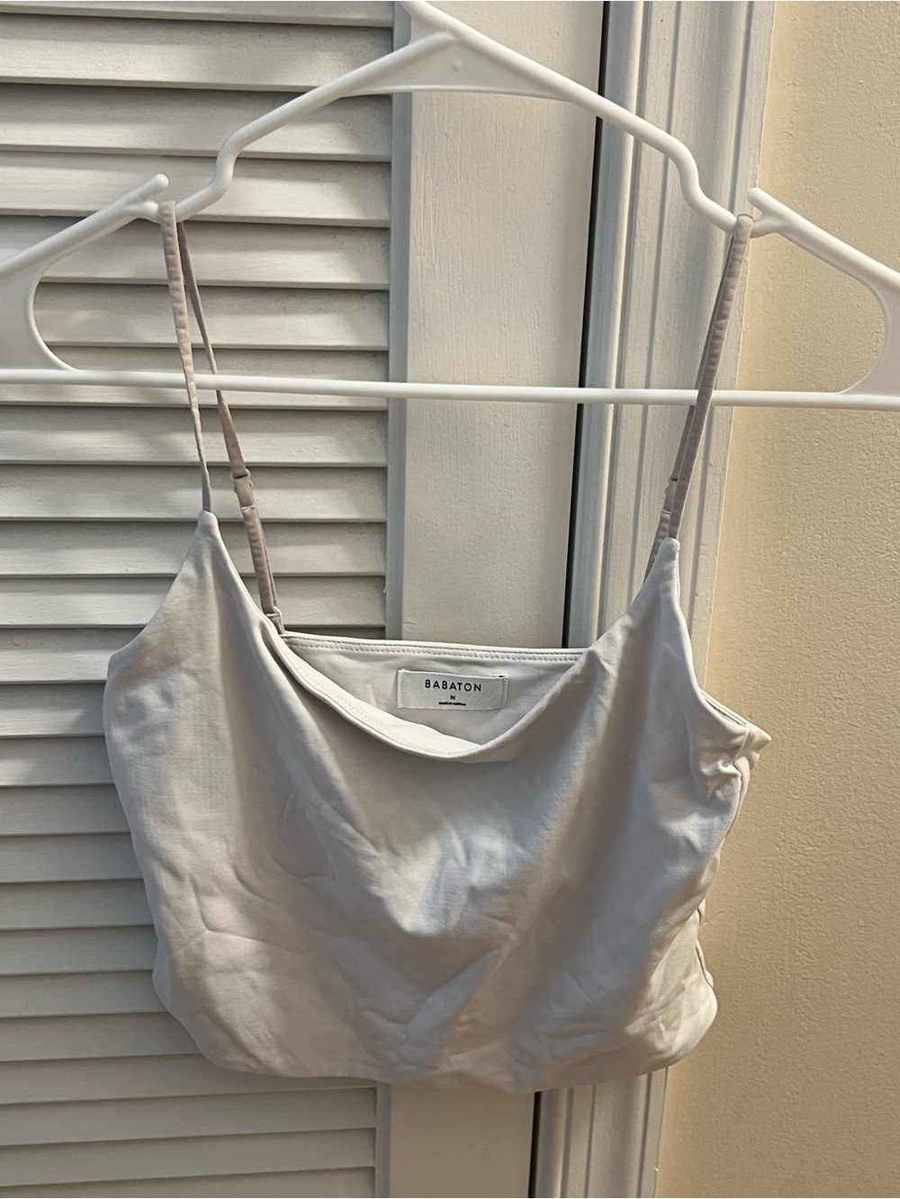 Babaton White Satin Cowl Neck Camisole
